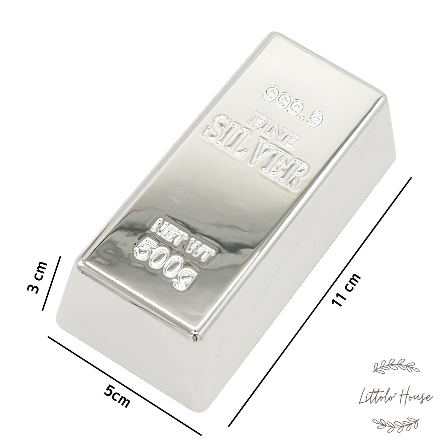 Fake Silver Bar D062 | Pack of 1 | Silver