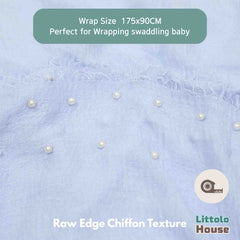 Raw Edge Chiffon Pearl Draping Wrap | Rhino