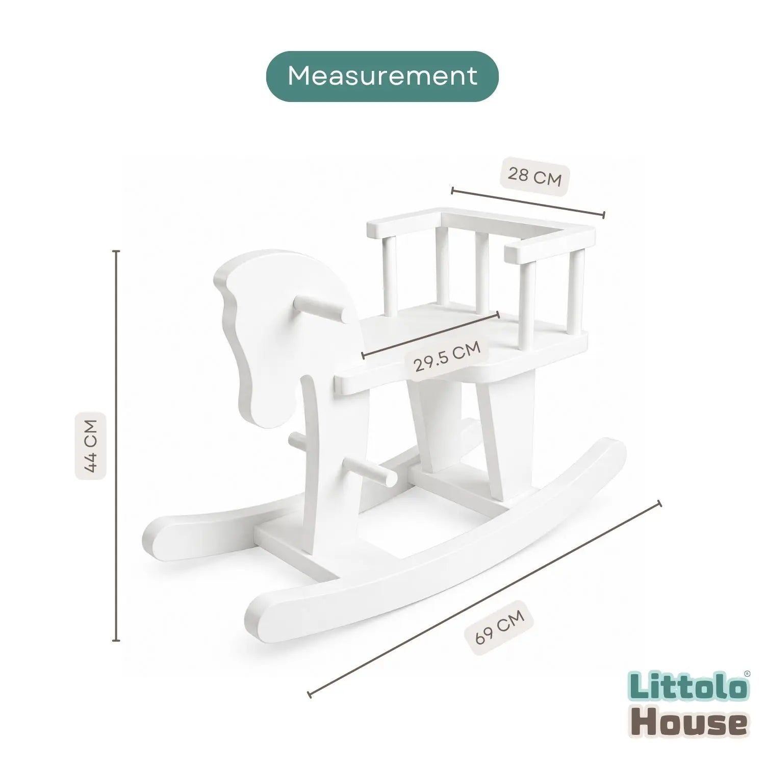 Riding Horse  | Wooden Tableware | White