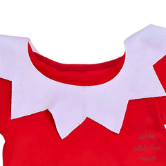 Baby Romper with Sleep Hat and Felt Bib Collar O111 | 3M | Red