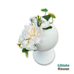 Rose Buds Flowers MH001 Maternity Hairbands | White