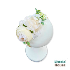 Rose Flowers MH002 Maternity Hairbands | White