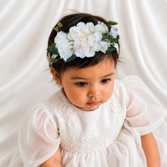 Rose Buds Flowers MH001 Maternity Hairbands | White