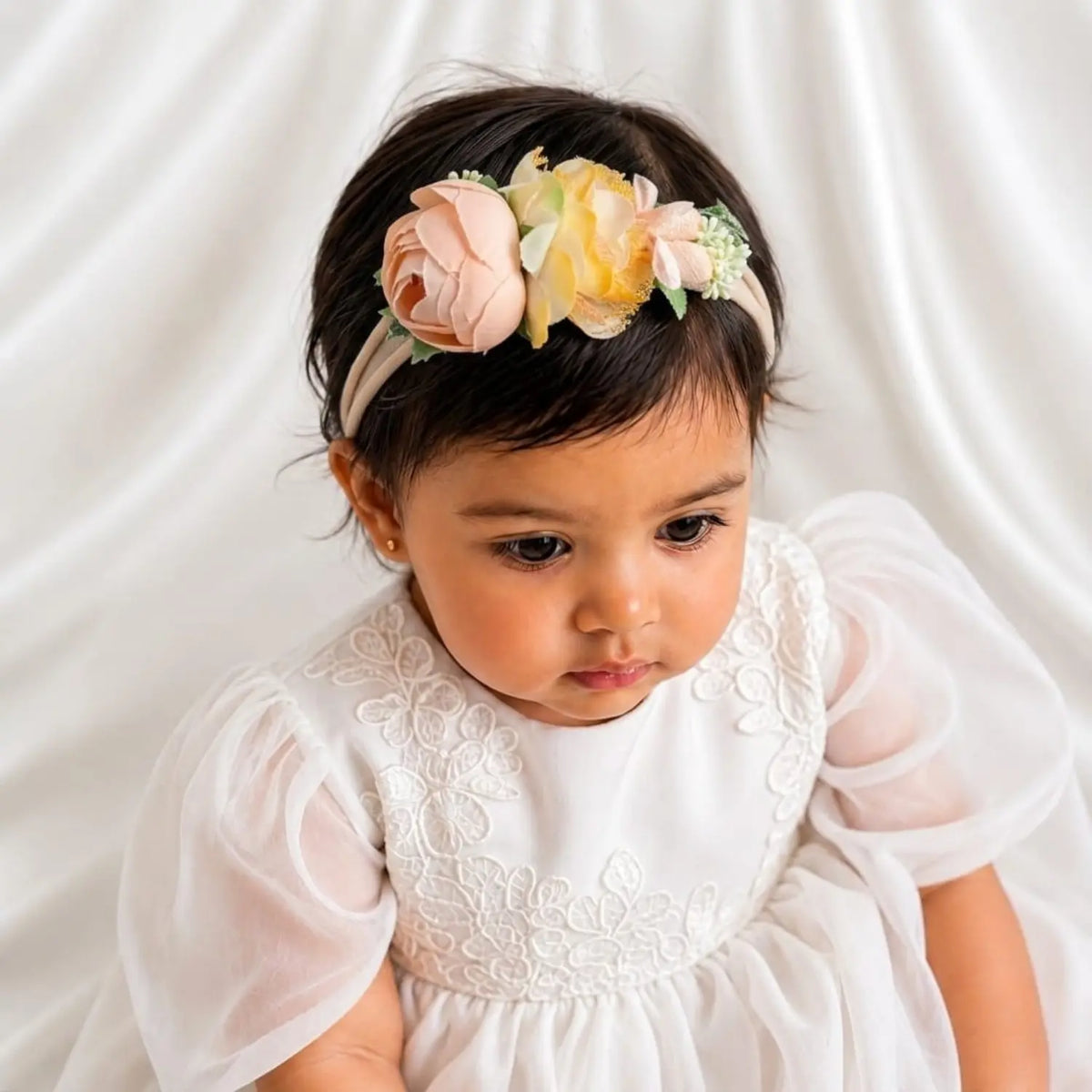Rose Flowers MH002 Maternity Hairbands | Cream Peach