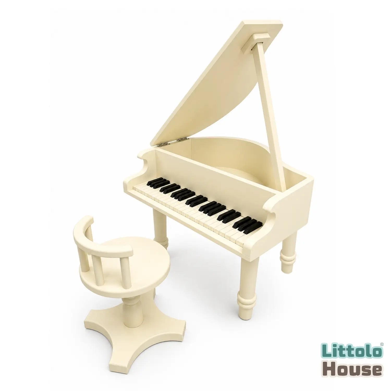 Royal Baby Piano | Wooden Decorative | Off White