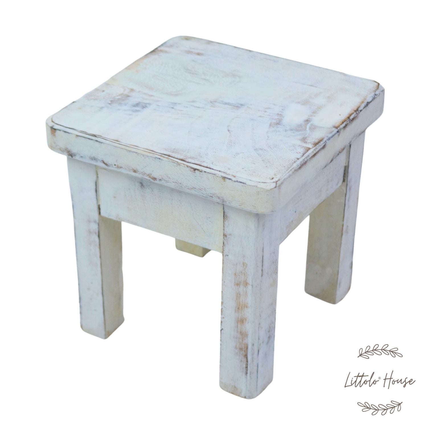 Tea Table | Wooden Decorative | Rustic White