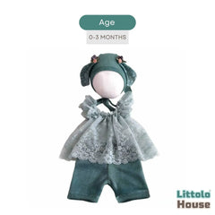 Baby Girl Rabbit Ear Bonnet Costume SR007 | 3M | Sea Green