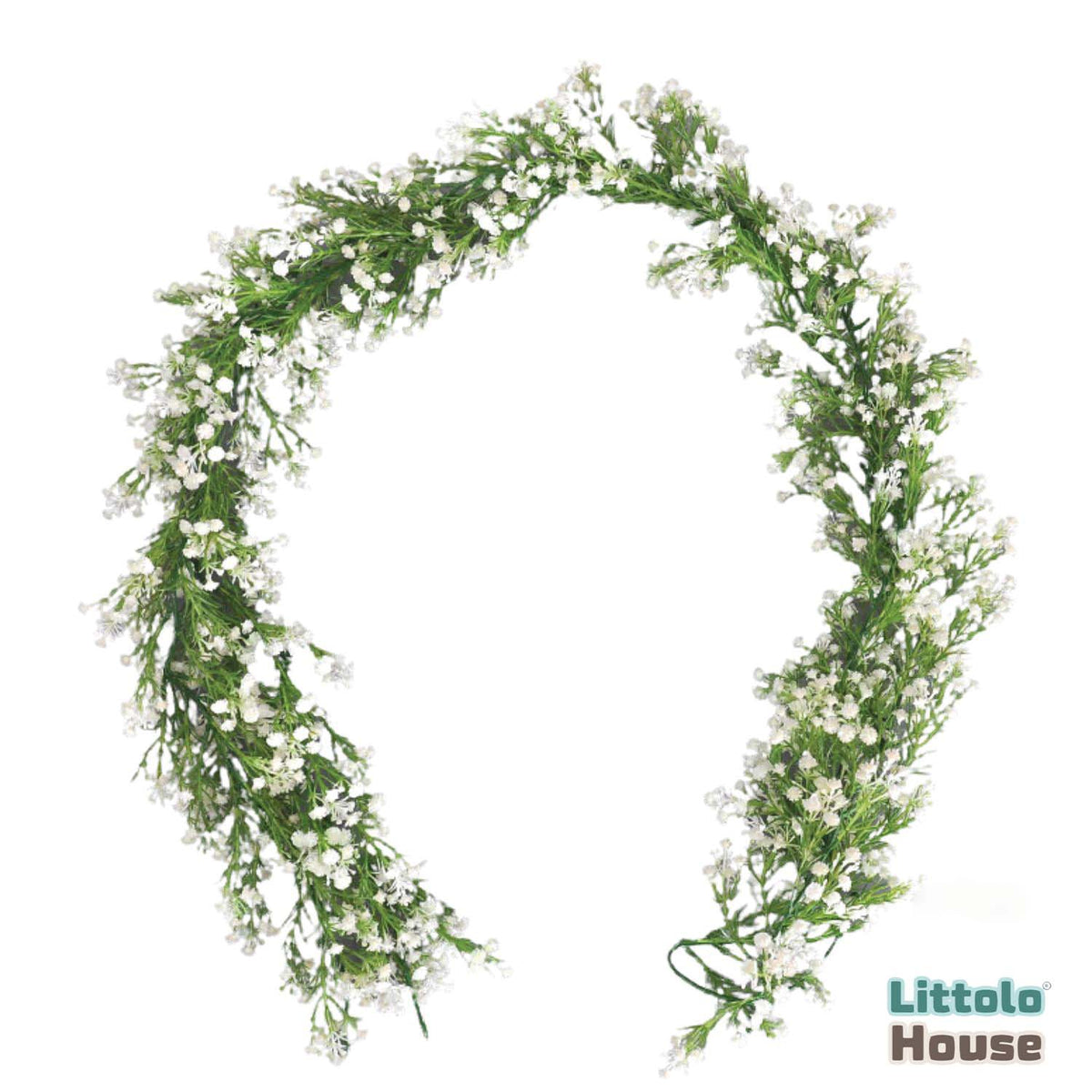 Artificial Gypsophila Vines Garland F070 | Pack of 1 | Green White