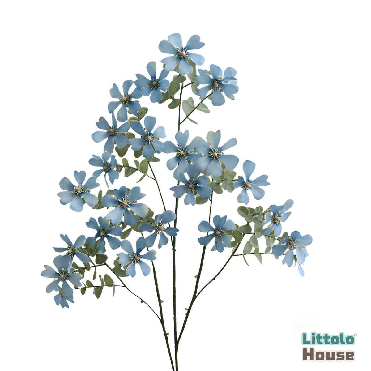 Artificial Dogwood Flowers Stick F071 | Pack of 2 | Sky Blue