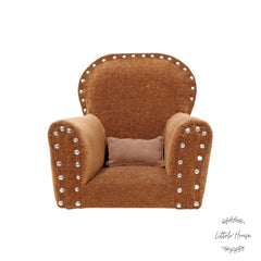 Sofa Chair with Rivet Finishing | Wooden Decorative | Brown