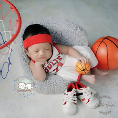 Baby Boy Sports Jersey & Short with Basket Ball O114 | NB | White