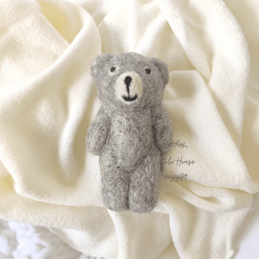 Teddy Bear | Feltwool | Grey