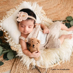 Baby Texture Knitted Romper with Hat O227 | NB | Cream