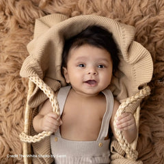Knit Ribbed Stretchy Blanket L035 | Caramel