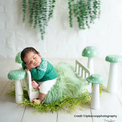 Baby Mohair Top with Shorts and Hat Christmas Special Outfit O029 | NB | Green