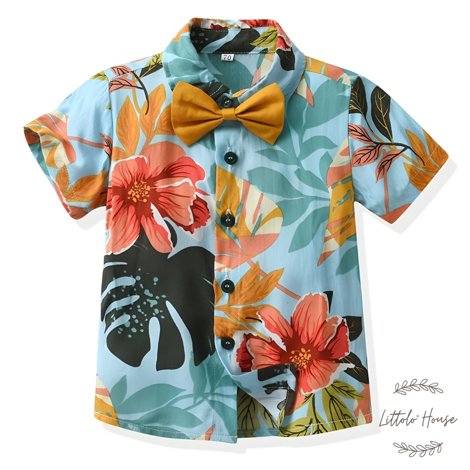 Baby Boy Shirt with Shorts O122 | 1Y | Tropical Flower Print