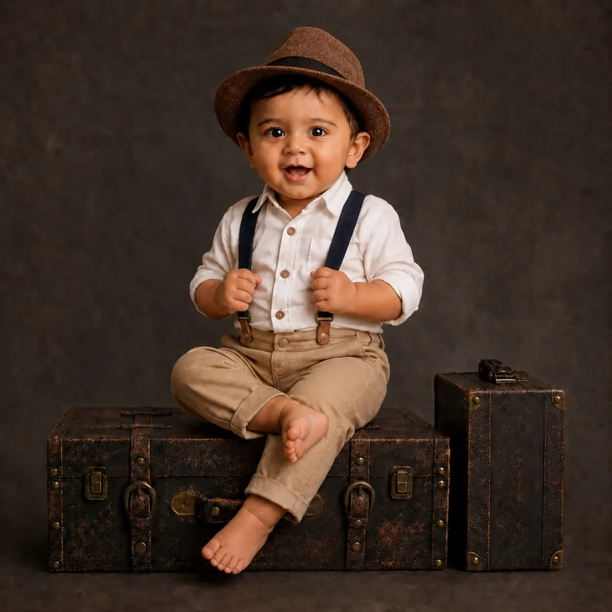 Vintage Suitcase D021 Pack of 1 | Decorative Add-ons | Brown