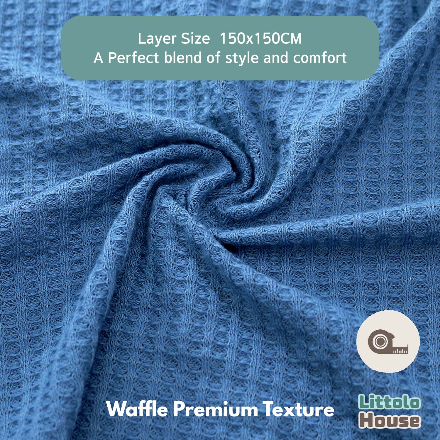 Waffle Premium Bean Bag Layer  | Cornflower