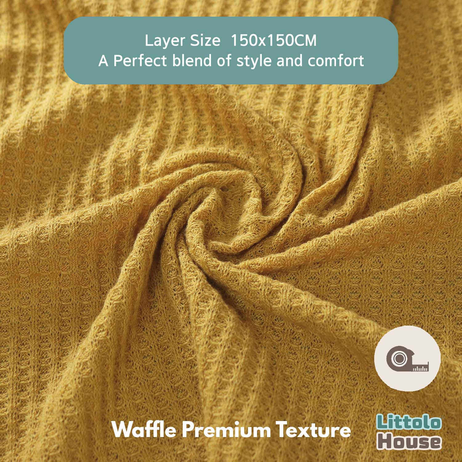 Waffle Premium Bean Bag Layer  | Mustard