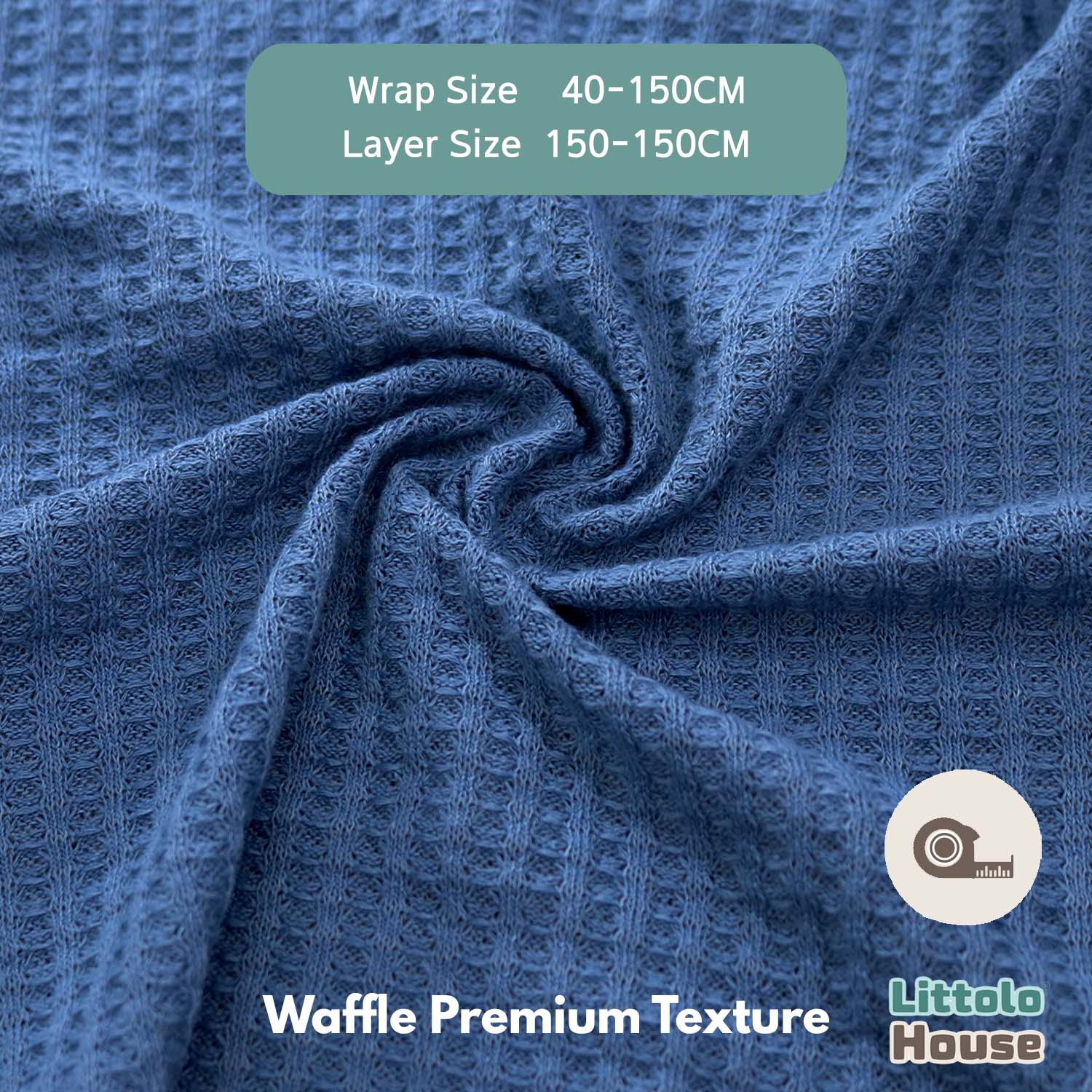 Waffle Premium Bean Bag Layer with Wrap Set of 2 SR059 | NB | Cornflower