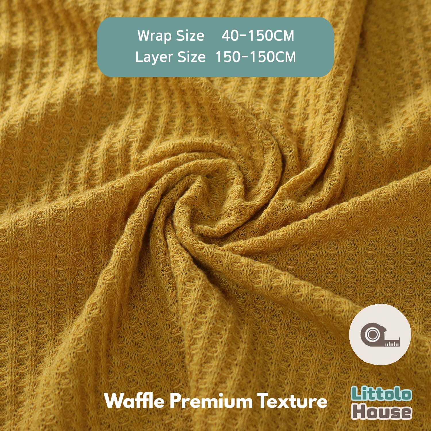 Waffle Premium Bean Bag Layer with Wrap Set of 2 SR059 | NB | Mustard