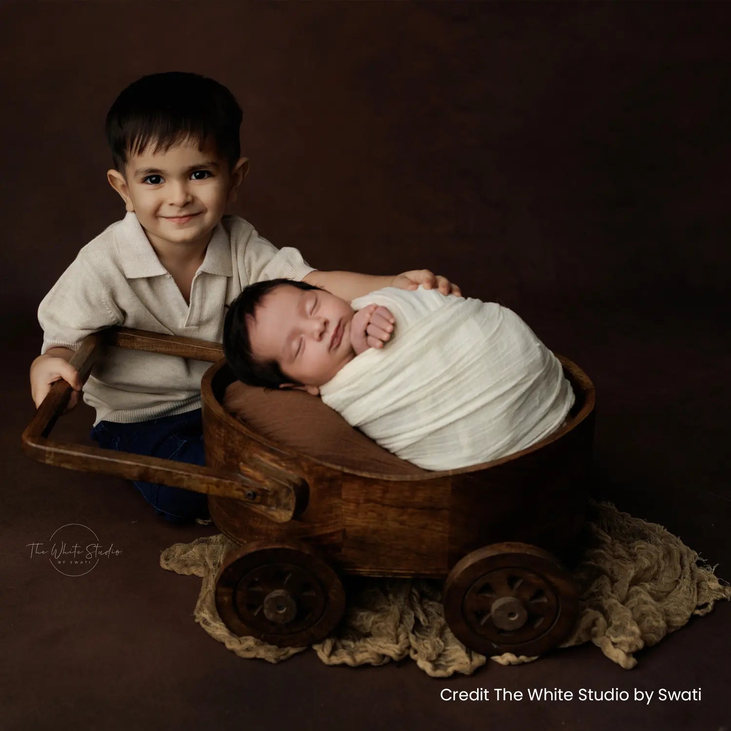 Cart Trolley | Wooden Decorative | Natural Wood