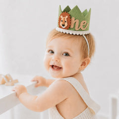 Wild One Safari Cake Smash Birthday Crown D196 | Pack of 1 | Green