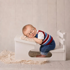 Wooden School Bench | Wooden Decorative | Rustic White