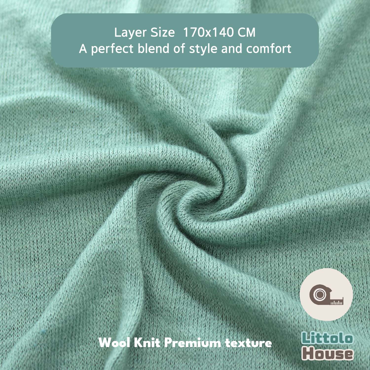 Wool Knit Premium Bean Bag Layer  | Bean Green