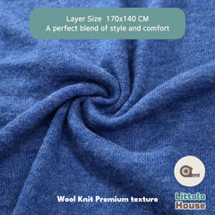 Wool Knit Premium Bean Bag Layer  | Cornflower