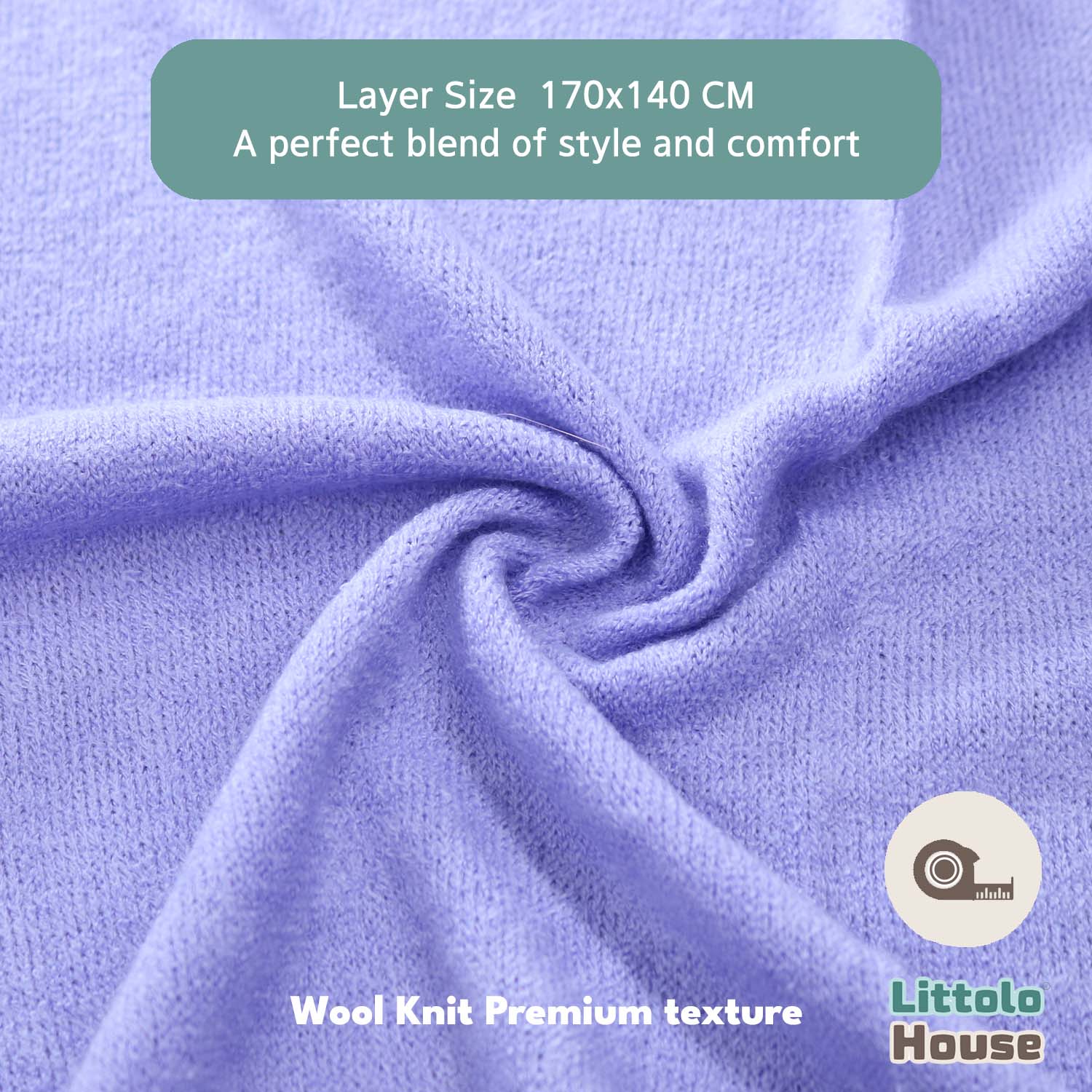 Wool Knit Premium Bean Bag Layer  | Iris