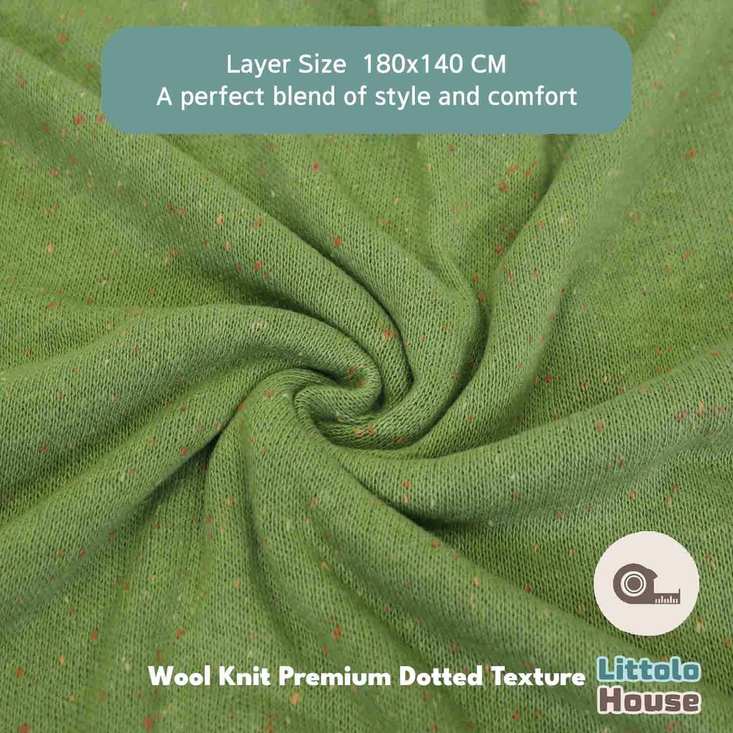 Wool Knit Premium Dotted Texture Bean Bag Layer | Fern Green