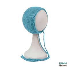 Baby Woolen Bonnet B042 | NB | Shallow Sea Blue