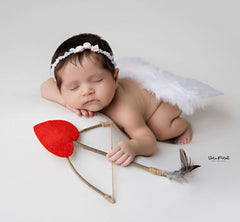 Baby Baby Cupid wings with bow and heart arrows A033 | NB | Rose Gold