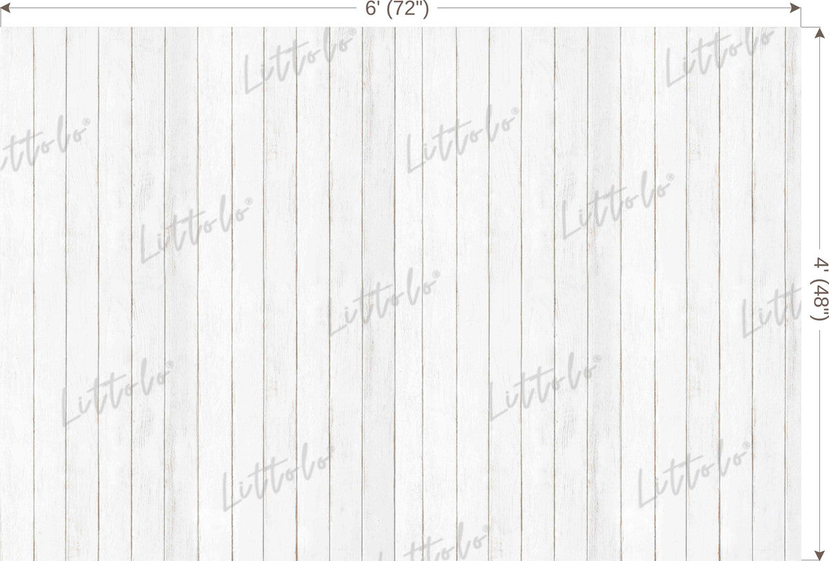 LB1496 Wooden White Plank Backdrop