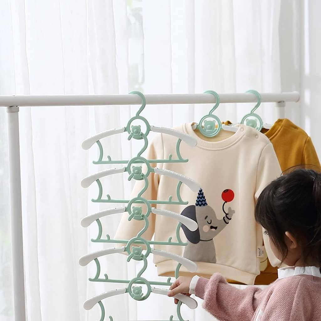 Anti-Slip Adjustable Clothes Hangers Pack of 5 | Studio Setups | Blue