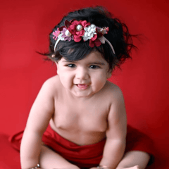 Baby Girl Pearl Flower Hairband H028 | 2Y | Cherry