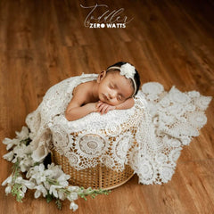 Embroidery Fabric Design D1 Lace Layer | White