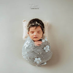 Attached Flower Net Wrap | Light Grey