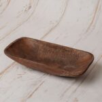 Handcarved Tray | Wooden | Rustic Brown