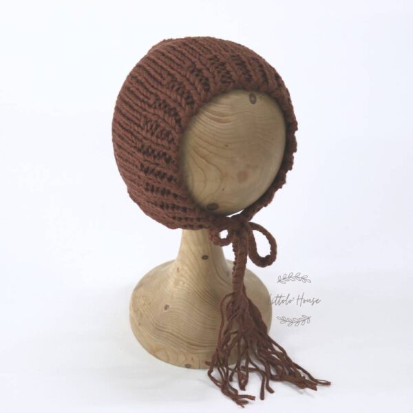 Baby Woolen Bonnet B1 | 3M | Chocolate Brown