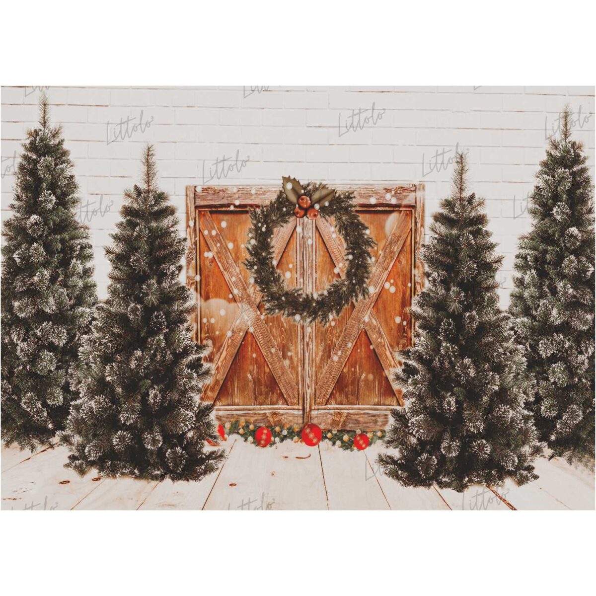 LB0184 Christmas Trees Festivals and Seasons Backdrop