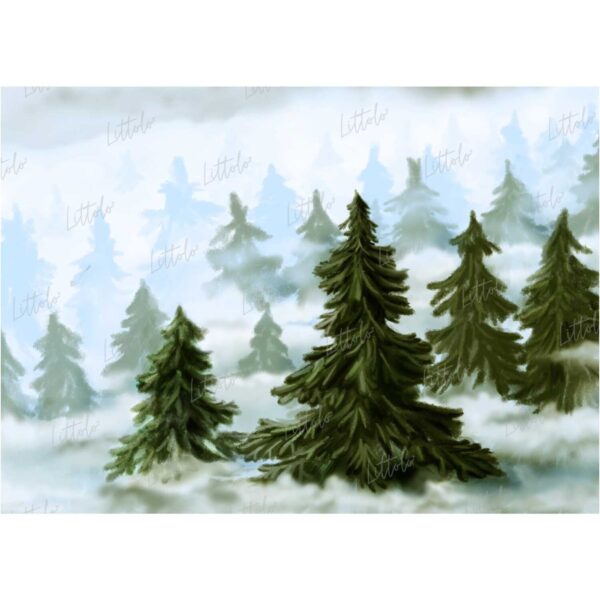 LB0188 Winter Mountain Trees Theme Backdrop