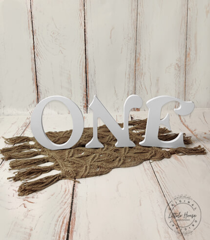 CAPITAL ONE Sign for First Birthday with Vintage Edges D2, Wooden  Decorative, White
