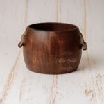 Vintage Barrel with Wooden Handles Wooden Brown (2)