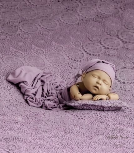Baby Premium Embroidery Lace Design Set SR049 _ Set of 5 _ Purple
