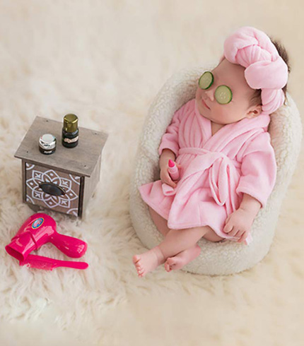 Baby Bathrobe Set Outfit | 9M | Pink 2