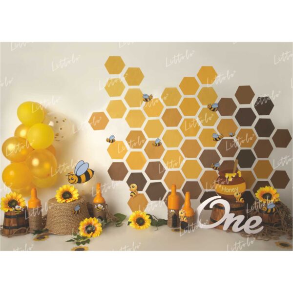 LB0203 Honey Bee Design 2 Theme Backdrop
