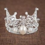Baby Royal Pearl Crown _ NB _ Silver