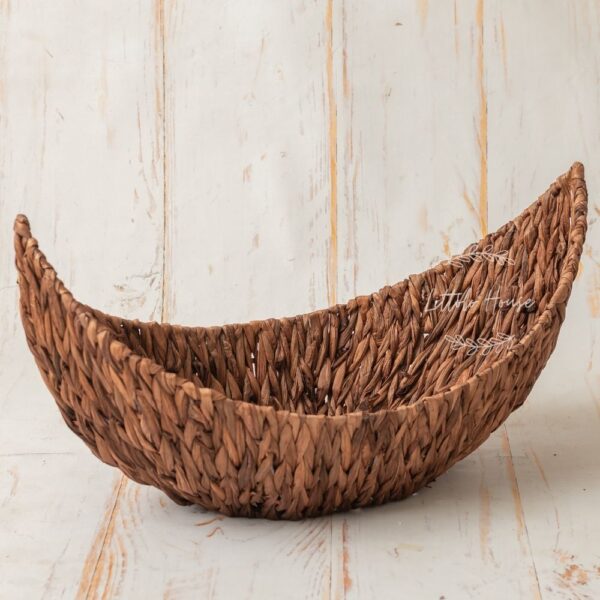 Hand Woven Boat Basket Unique Natural Bulrushes
